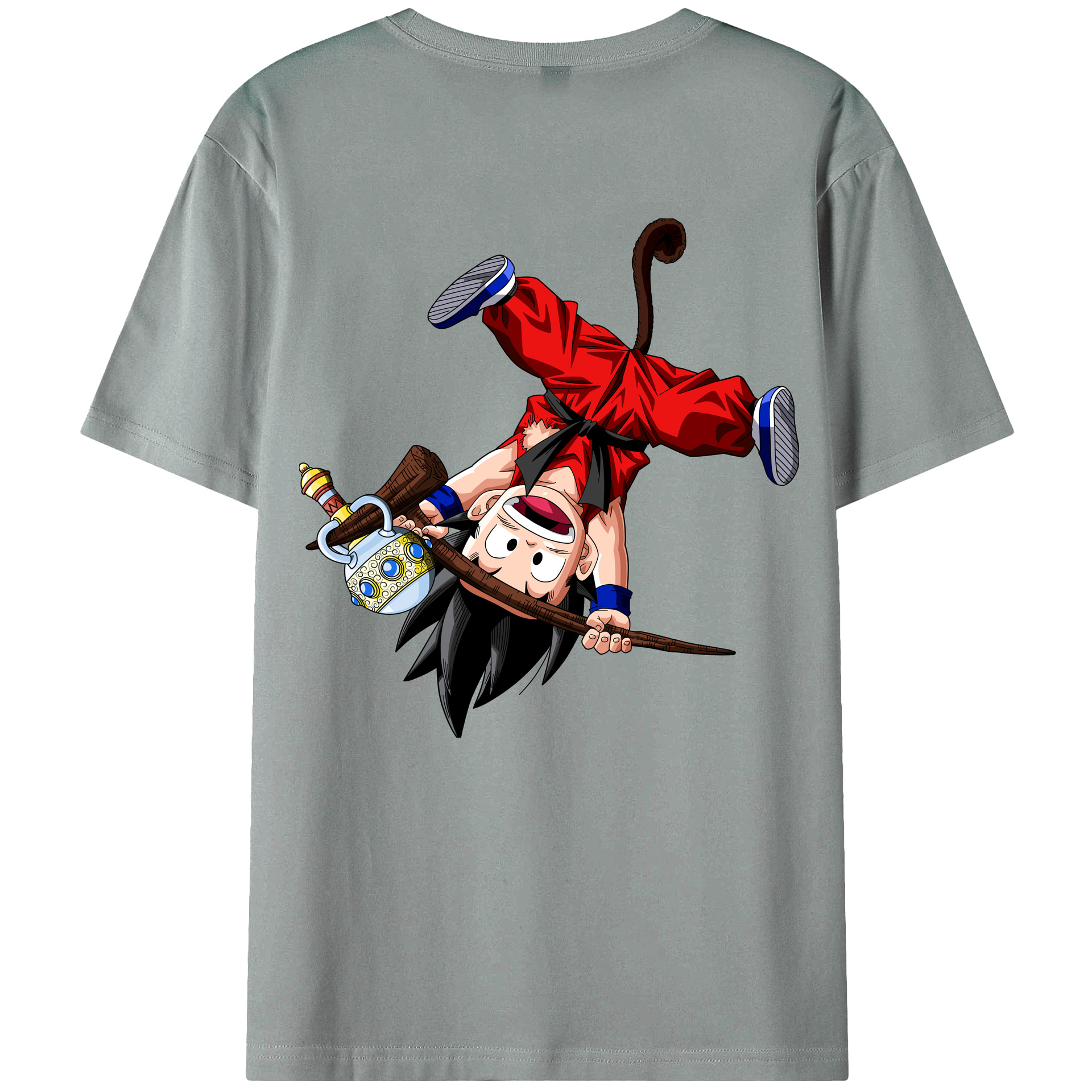 （画像用） ドラゴンボール 孫悟空（そん ごくう）Son Goku カカロット DRAGON BALL Kakarotto 綿100％ メンズ半袖Tシャツ（バックプリント） 通気性